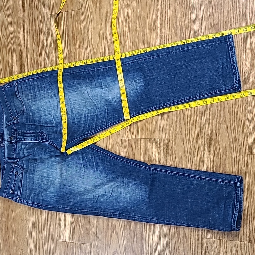 LUCKY BRAND 410 ATHLETIC FIT 36x28 MENS PRE-OWNED STRECH DARK FADE WASH JEANS